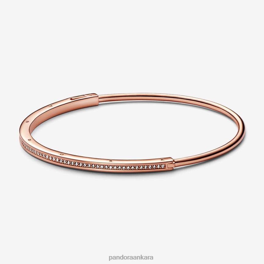 İmza i-d pave bileklik 82N8H435 Pandora Gül Altın Kaplama