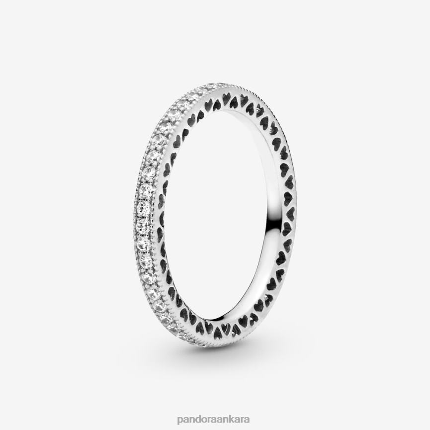 ışıltı ve kalpler yüzük 82N8H578 Pandora som gümüş