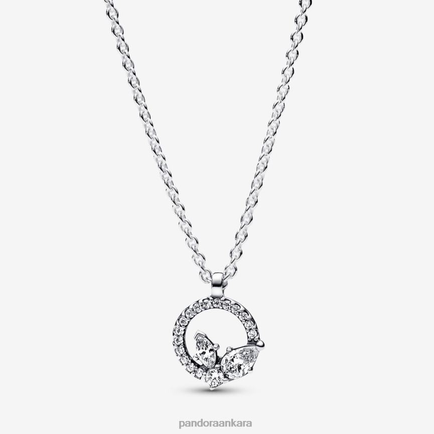 ışıltılı herbaryum daire ve küme kolye ve küpe seti 82N8H777 Pandora standart renk