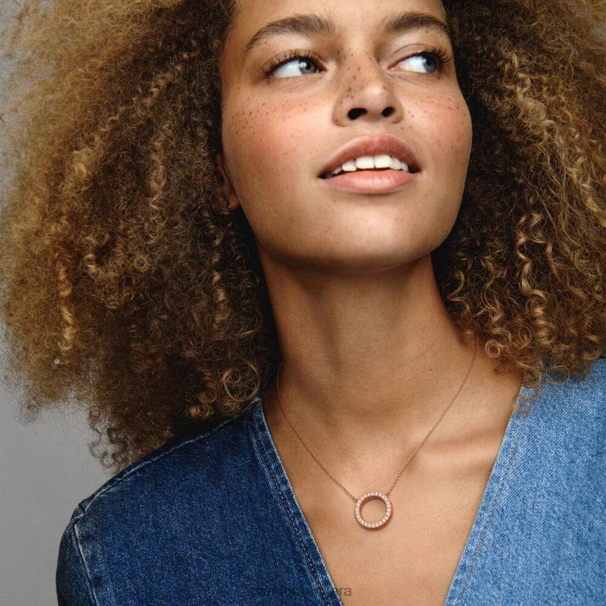 ışıltılı kolye çemberi 82N8H742 Pandora Gül Altın Kaplama