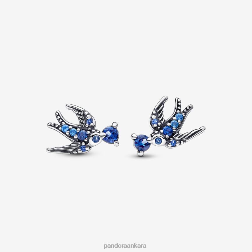 ışıltılı kırlangıç ​​saplama küpeleri 82N8H922 Pandora som gümüş