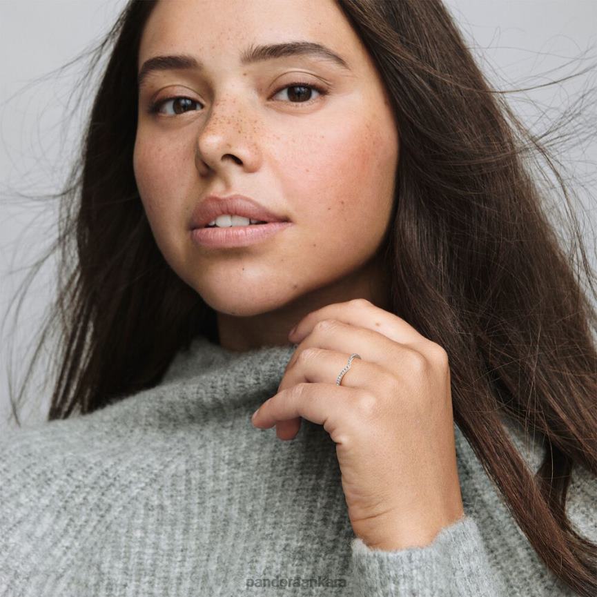 ışıltılı lades kemiği halkası 82N8H550 Pandora som gümüş