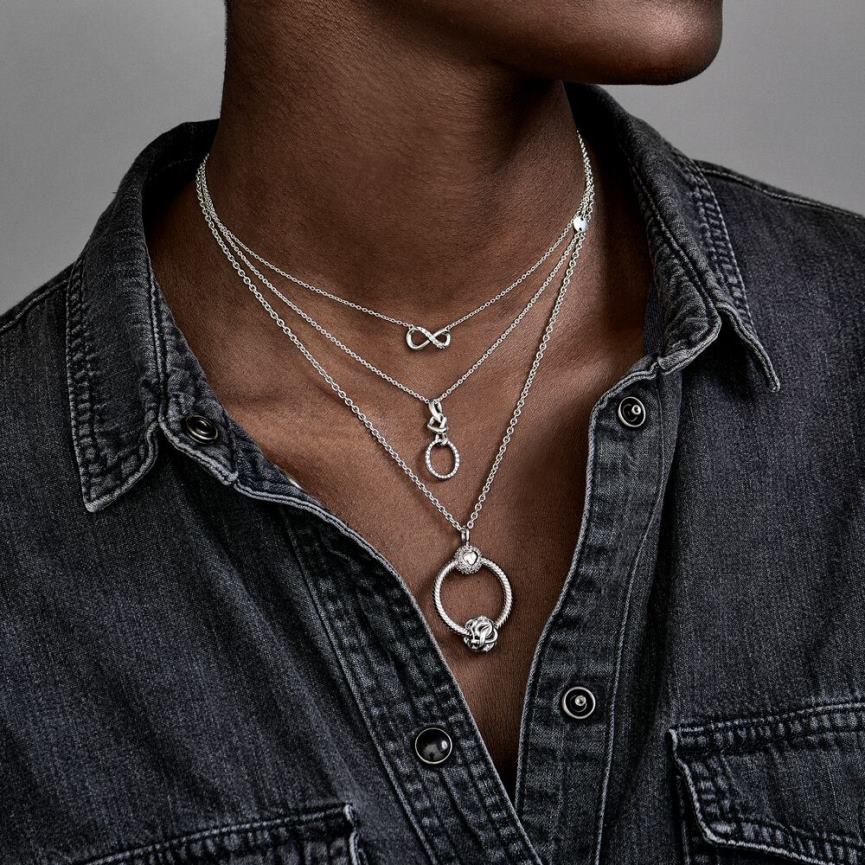 ışıltılı sonsuzluk collier kolye 82N8H755 Pandora som gümüş