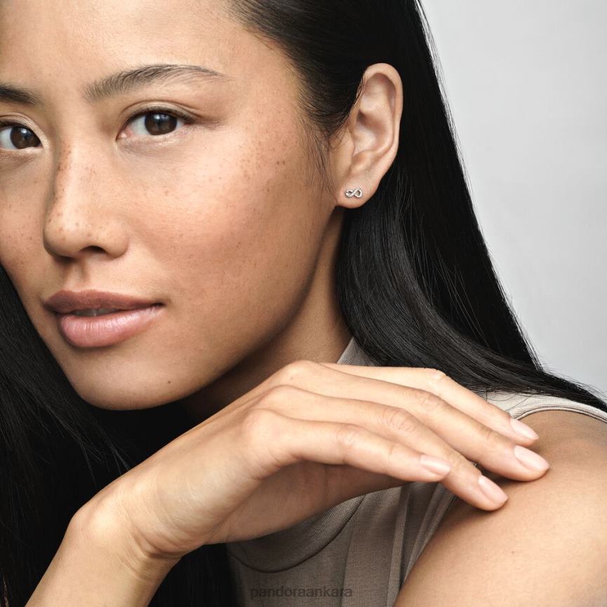 ışıltılı sonsuzluk küpeleri 82N8H875 Pandora som gümüş