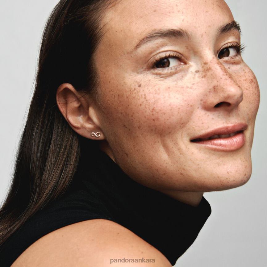 ışıltılı sonsuzluk küpeleri 82N8H876 Pandora Gül Altın Kaplama