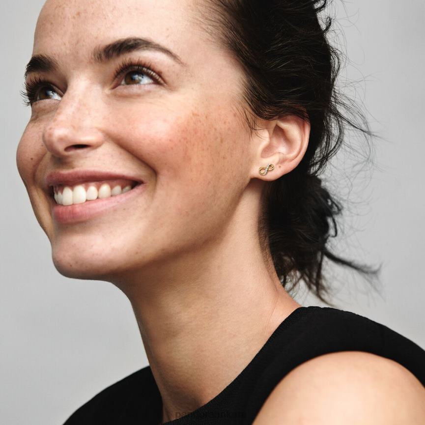 ışıltılı sonsuzluk küpeleri 82N8H877 Pandora altın kaplama