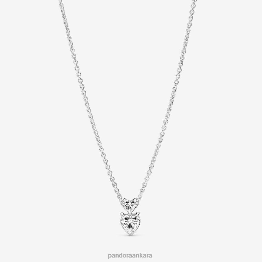 ışıltılı çift kalpli takı seti 82N8H759 Pandora standart renk